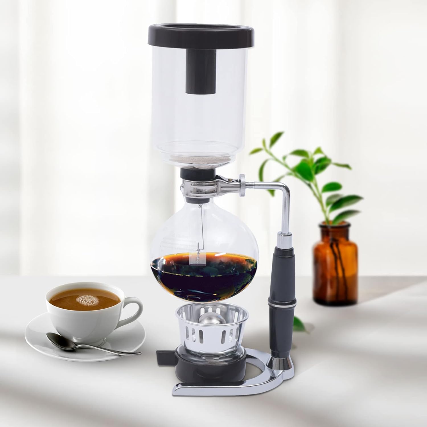 Japanese Style 5 Cups Siphon Coffee Maker Pot Glass Vacuum Tabletop Tea Filter