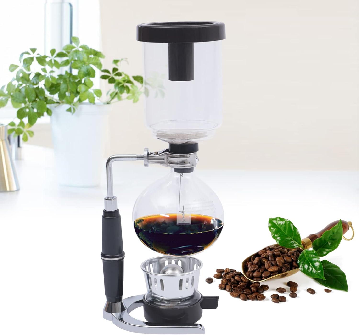 Japanese Style 5 Cups Siphon Coffee Maker Pot Glass Vacuum Tabletop Tea Filter