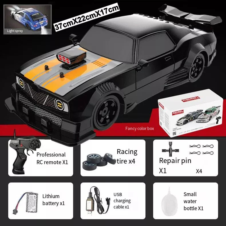 Slidey Boys Vapor Slide Drift Rc Car,2.4G High Speed Drift Car with Tail Spray