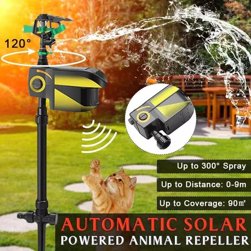 Adjustable Solar Garden Animal Repeller Water Sprinkler Sensor Motion Activated!