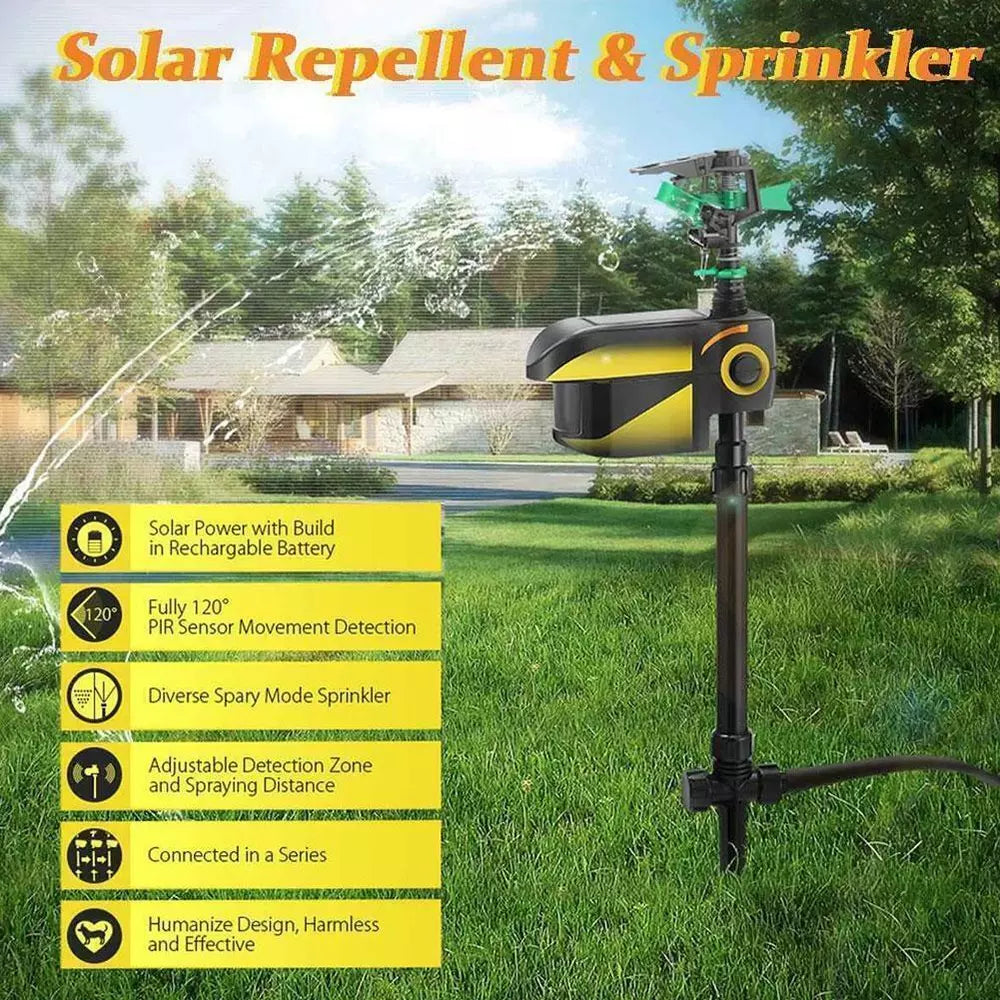 Adjustable Solar Garden Animal Repeller Water Sprinkler Sensor Motion Activated!