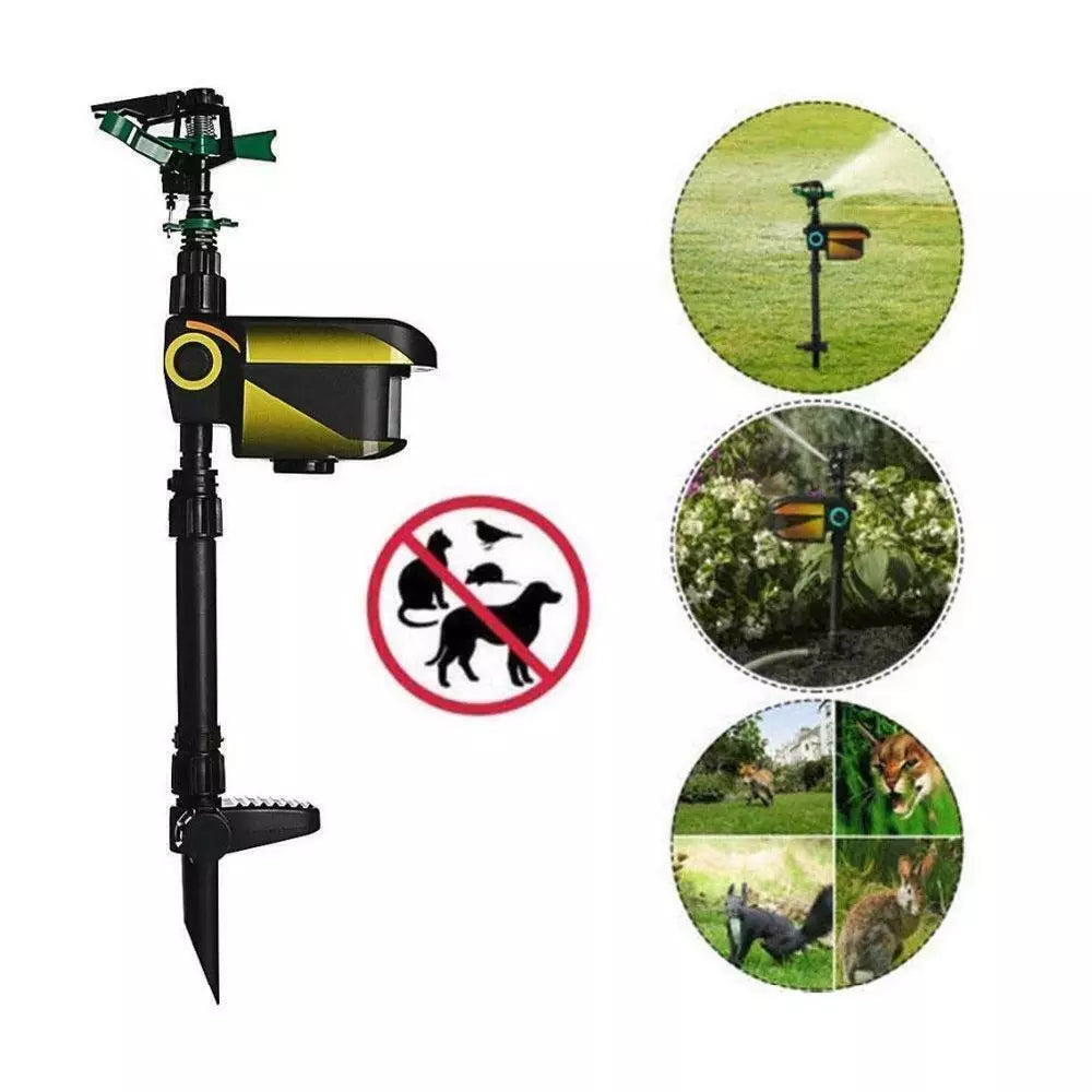 Adjustable Solar Garden Animal Repeller Water Sprinkler Sensor Motion Activated!