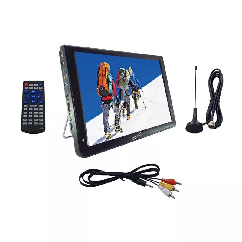 SuperSonic SC-2812 12" Portable LCD TV AC/DC Compatible W RV/Boat Rechargeable