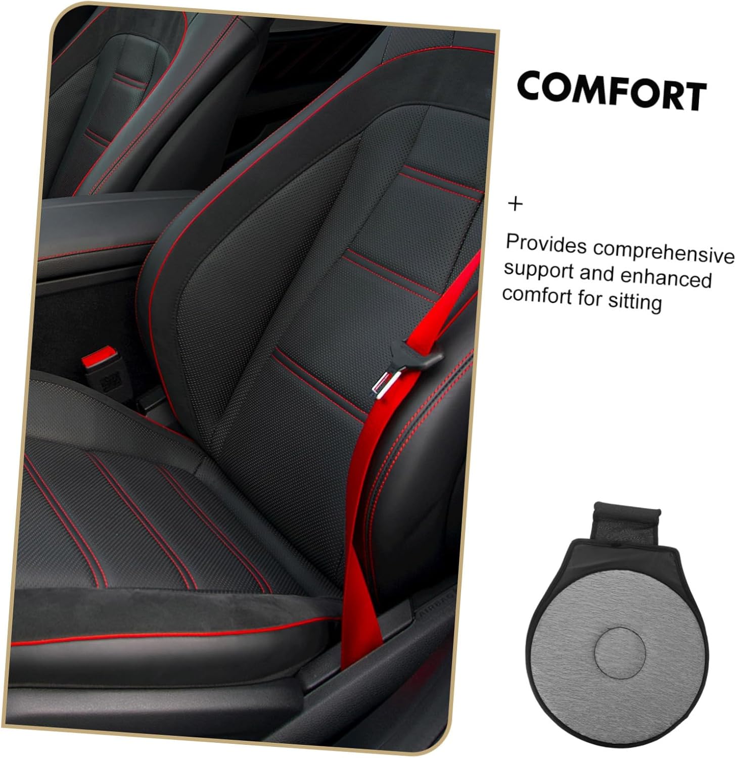 Pack (1) 360° Rotating Cushion Grey Auto Car Swivel Seat Cushion Transfer Disc