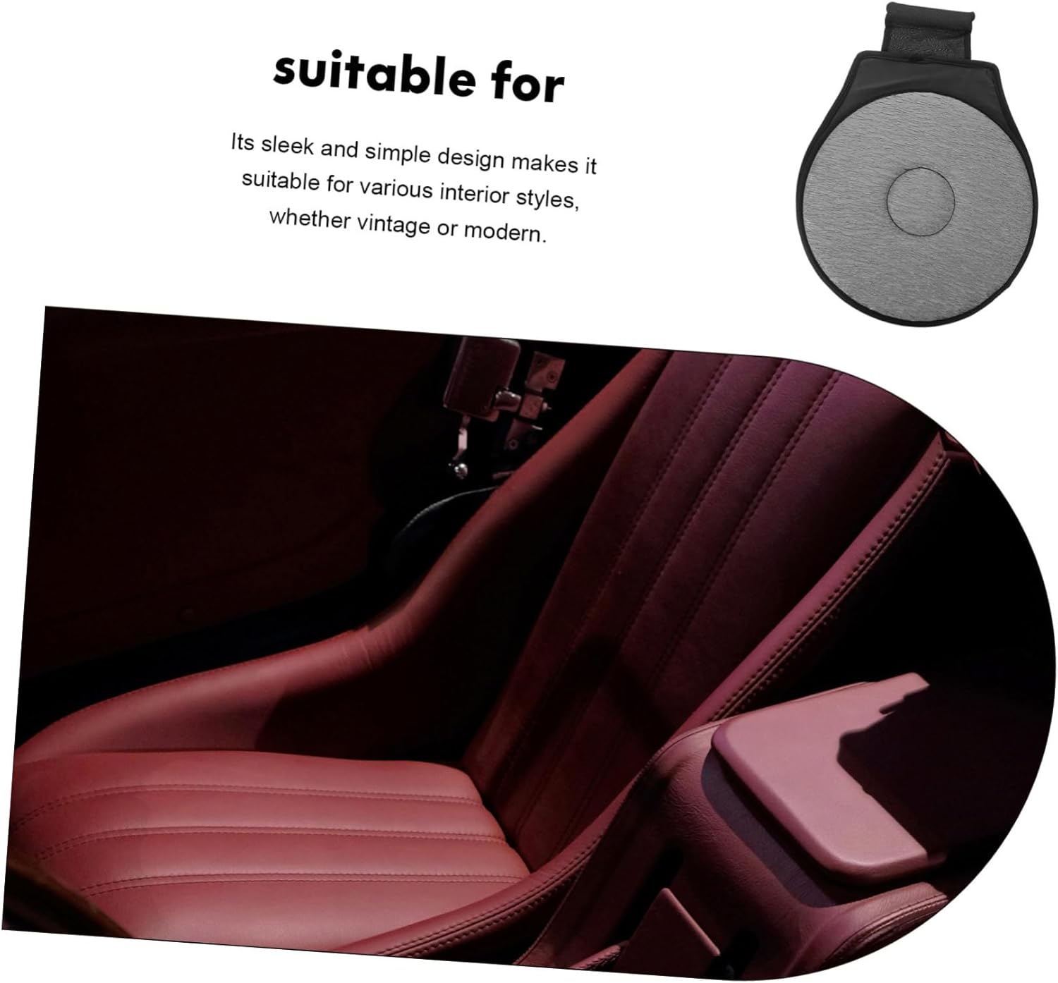 Pack (1) 360° Rotating Cushion Grey Auto Car Swivel Seat Cushion Transfer Disc