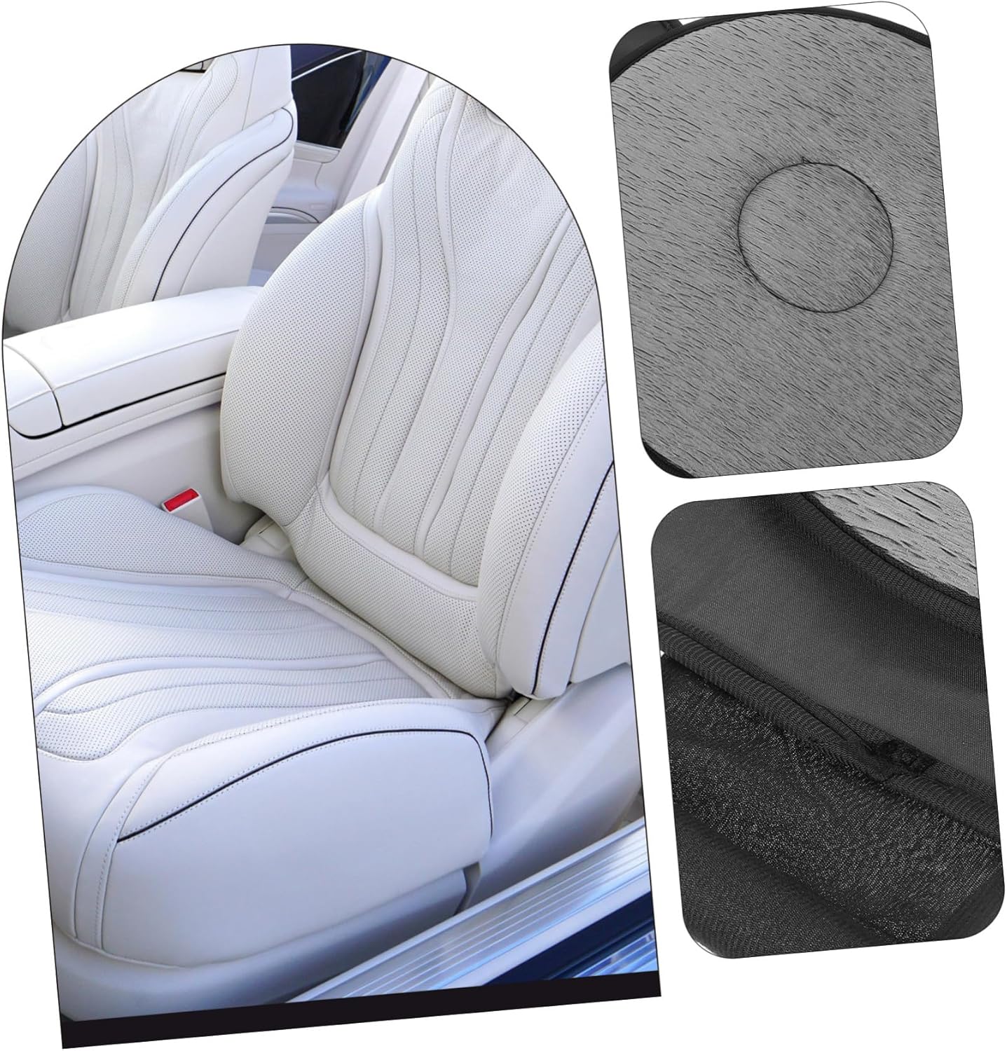 Pack (1) 360° Rotating Cushion Grey Auto Car Swivel Seat Cushion Transfer Disc