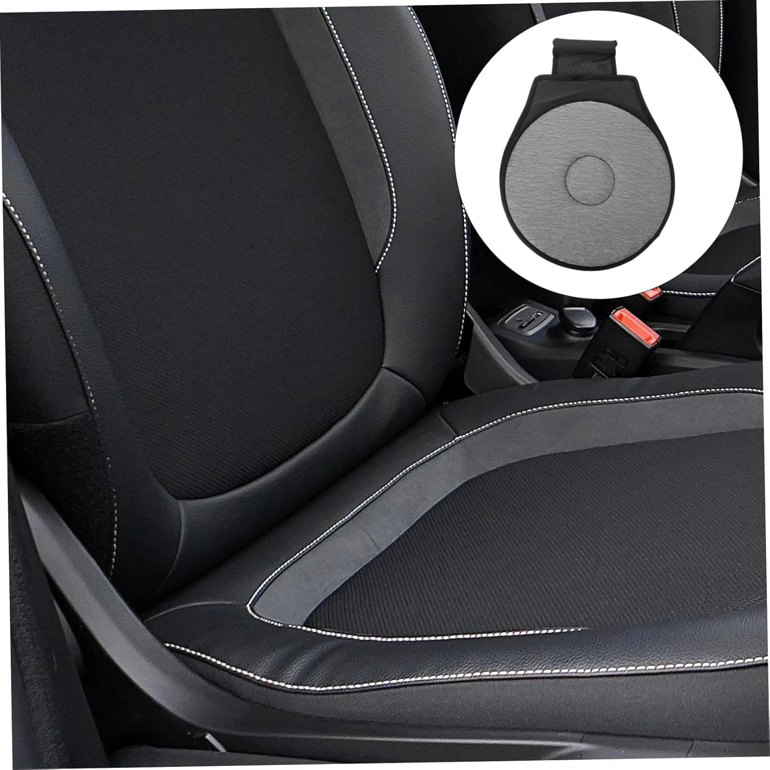 Pack (1) 360° Rotating Cushion Grey Auto Car Swivel Seat Cushion Transfer Disc