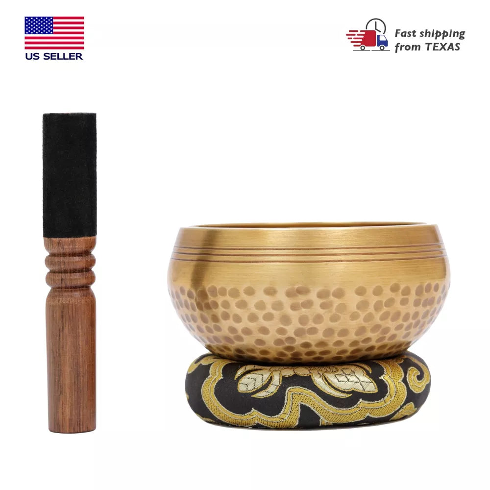 Tibetan Singing Bowl Set~4.2" Special portable design suitable for Meditation.