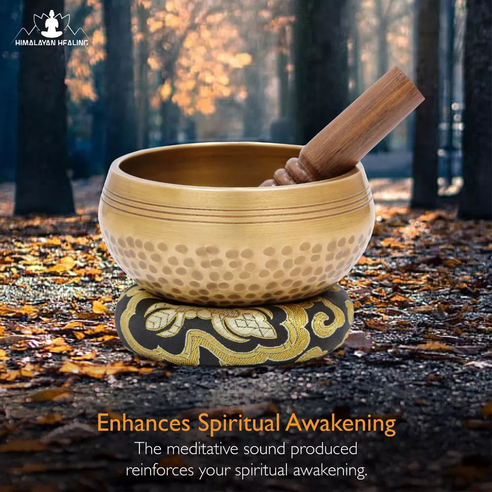 Tibetan Singing Bowl Set~4.2" Special portable design suitable for Meditation.