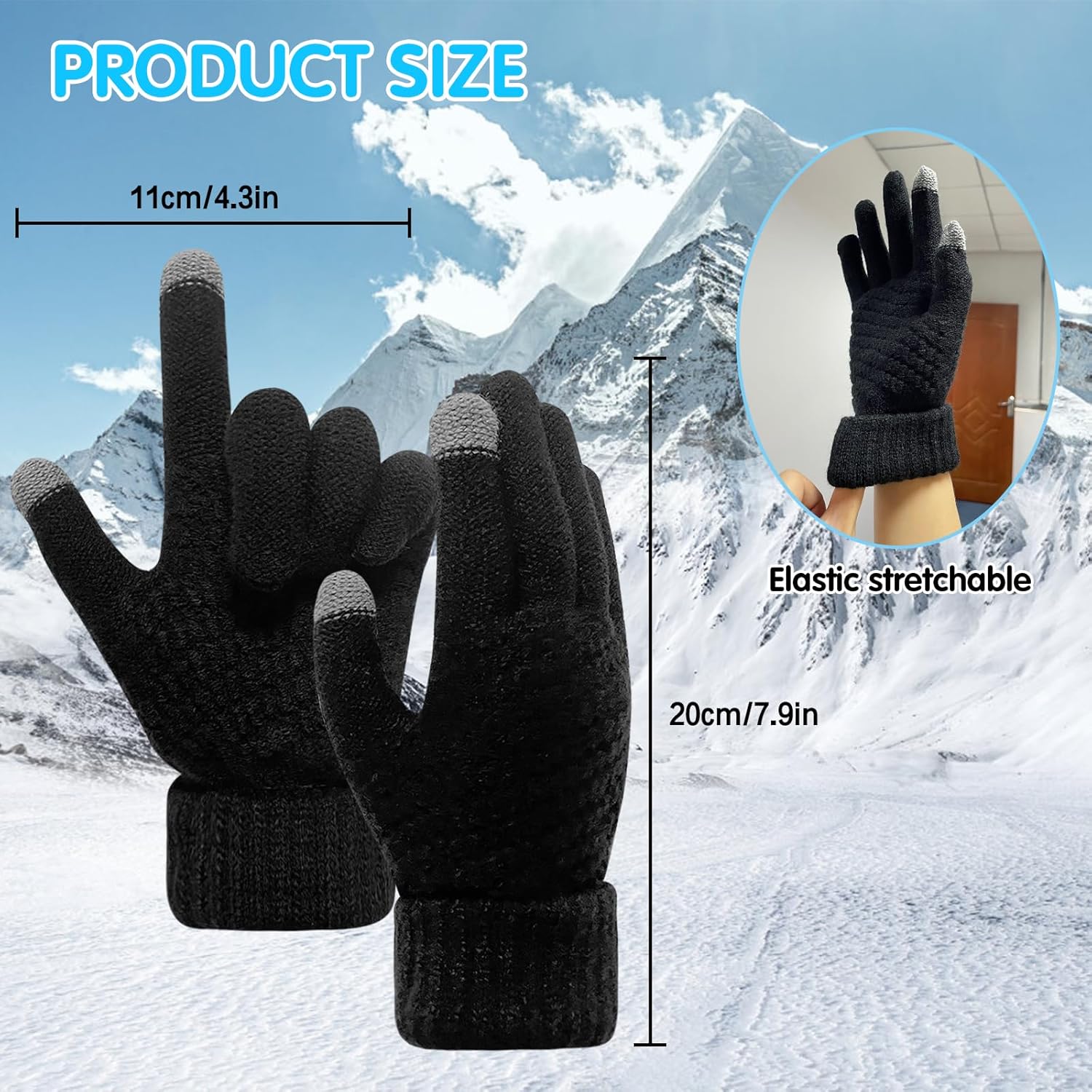 USB Electric Rechargeable Heated Gloves Full Finger Warmer Winter Mitten