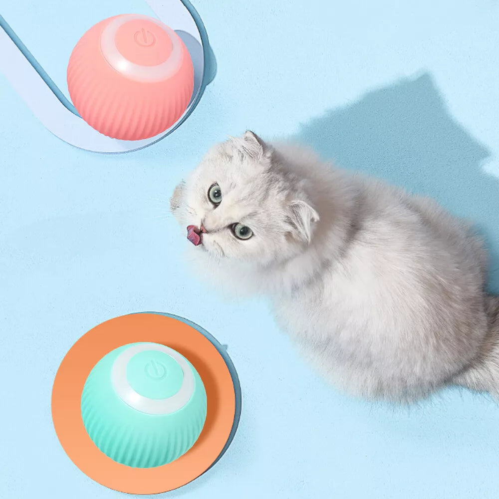 Pink Smart Interactive Cat Toy Ball Rotating Automatic Moving Cat Ball Recharge