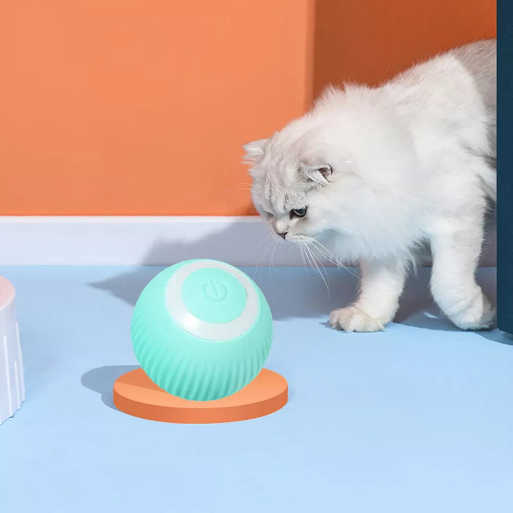 Pink Smart Interactive Cat Toy Ball Rotating Automatic Moving Cat Ball Recharge