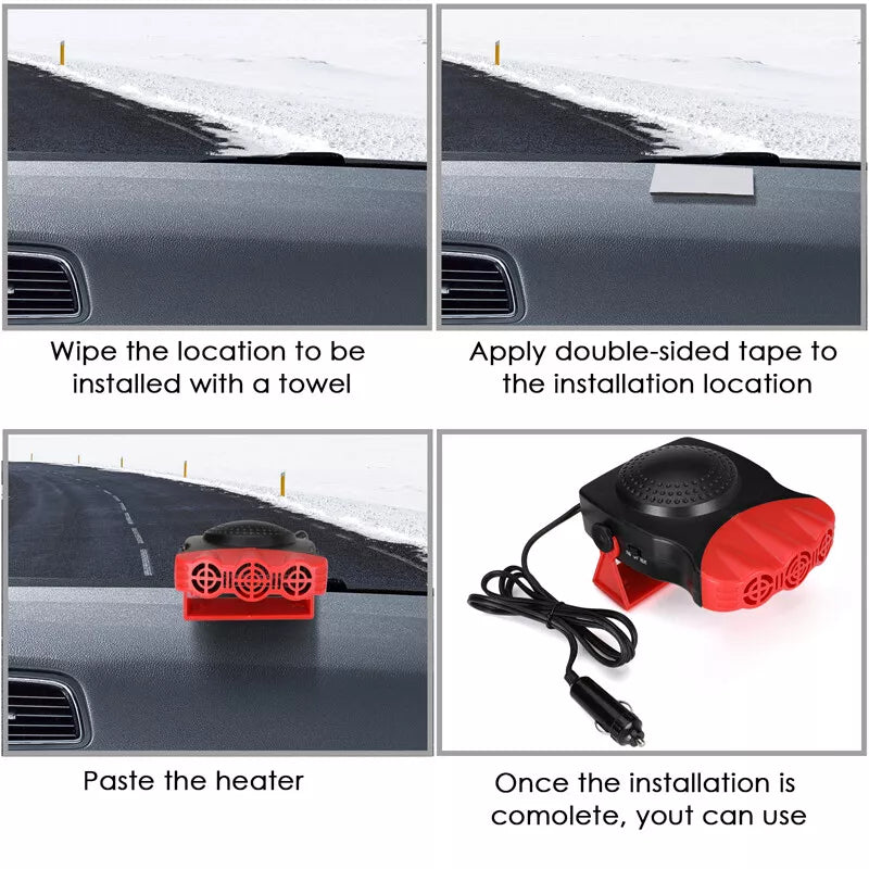 12V Ceramic Heater Hot/Cooling Fan Windscreen Window Demister For Car USA