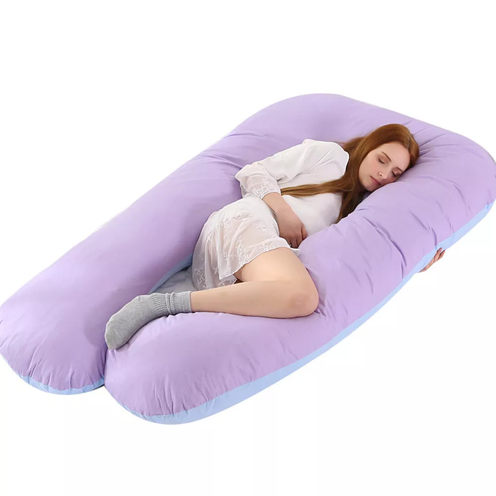 US Pregnancy Pillow(2 Sideds)-U Shaped Maternity Body Pillow with Cooling Cover