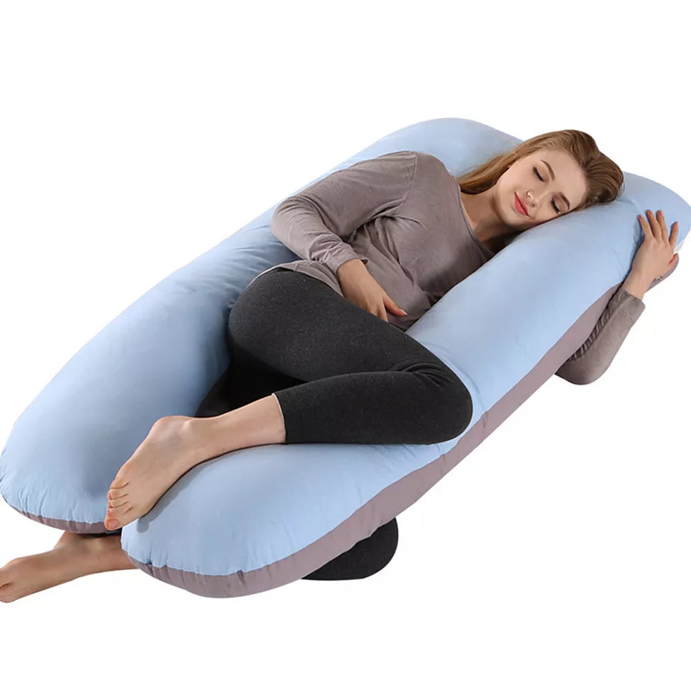 US Pregnancy Pillow(2 Sideds)-U Shaped Maternity Body Pillow with Cooling Cover