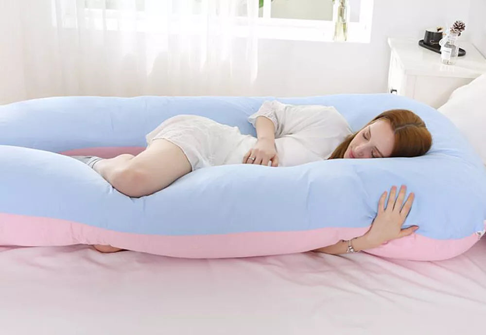 US Pregnancy Pillow(2 Sideds)-U Shaped Maternity Body Pillow with Cooling Cover