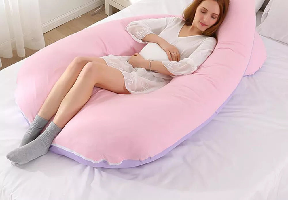 US Pregnancy Pillow(2 Sideds)-U Shaped Maternity Body Pillow with Cooling Cover