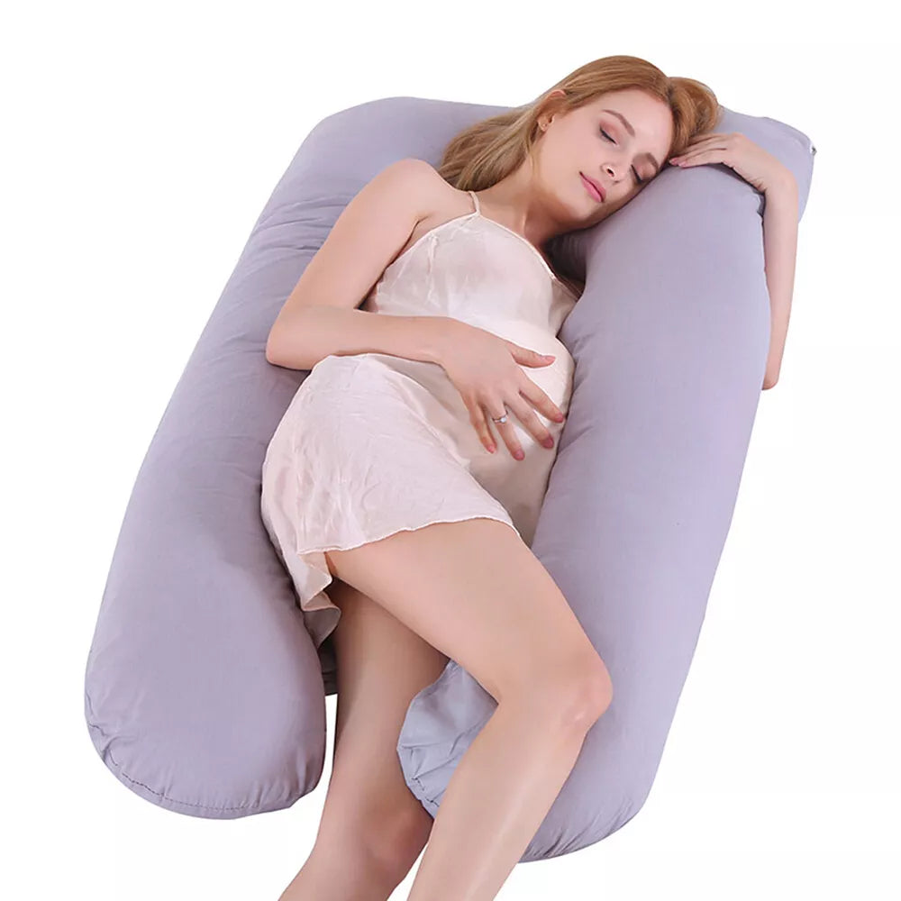 US Pregnancy Pillow(2 Sideds)-U Shaped Maternity Body Pillow with Cooling Cover