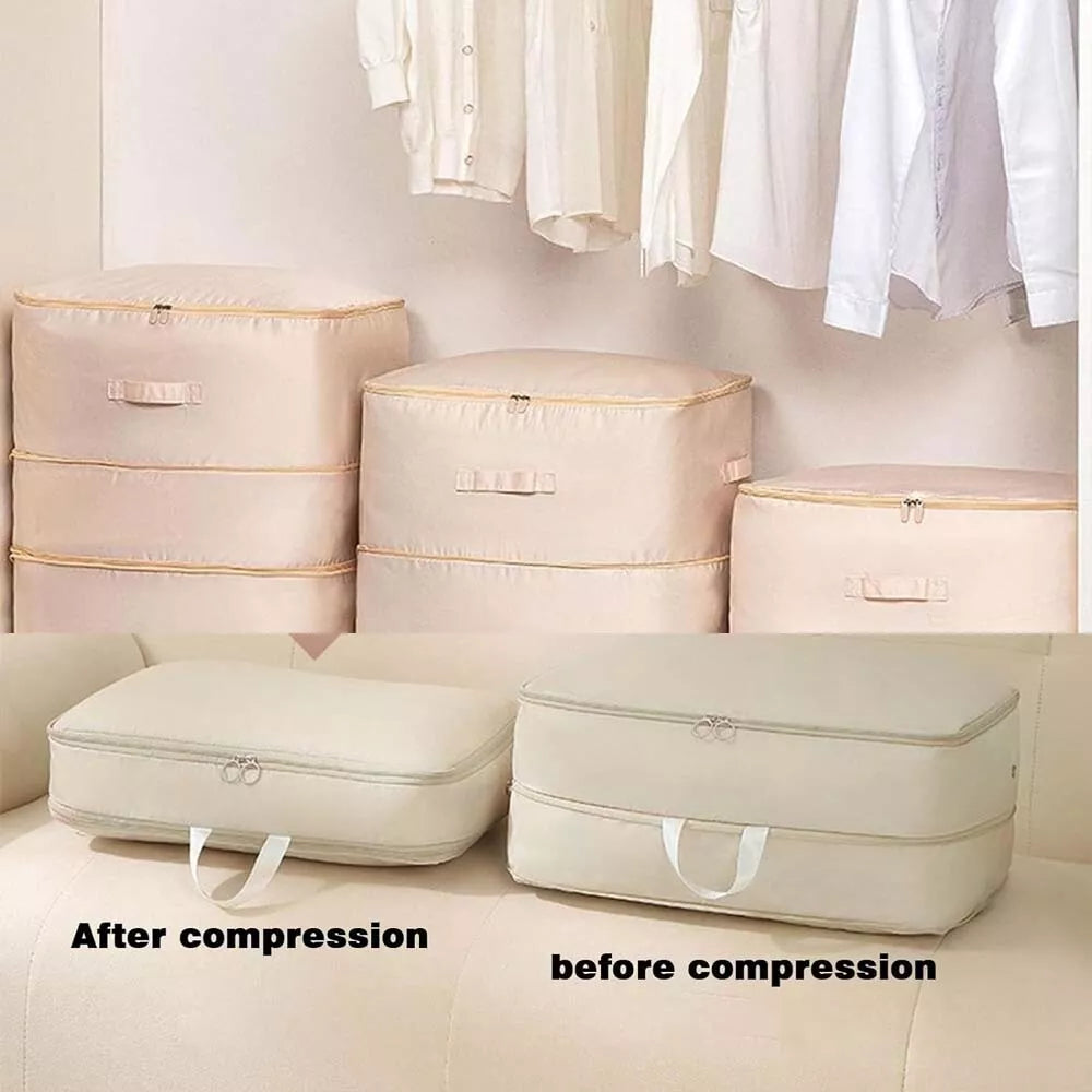 Ultra Space Saving Self Compression Organizer, Bedroom Clothes Storage Bags