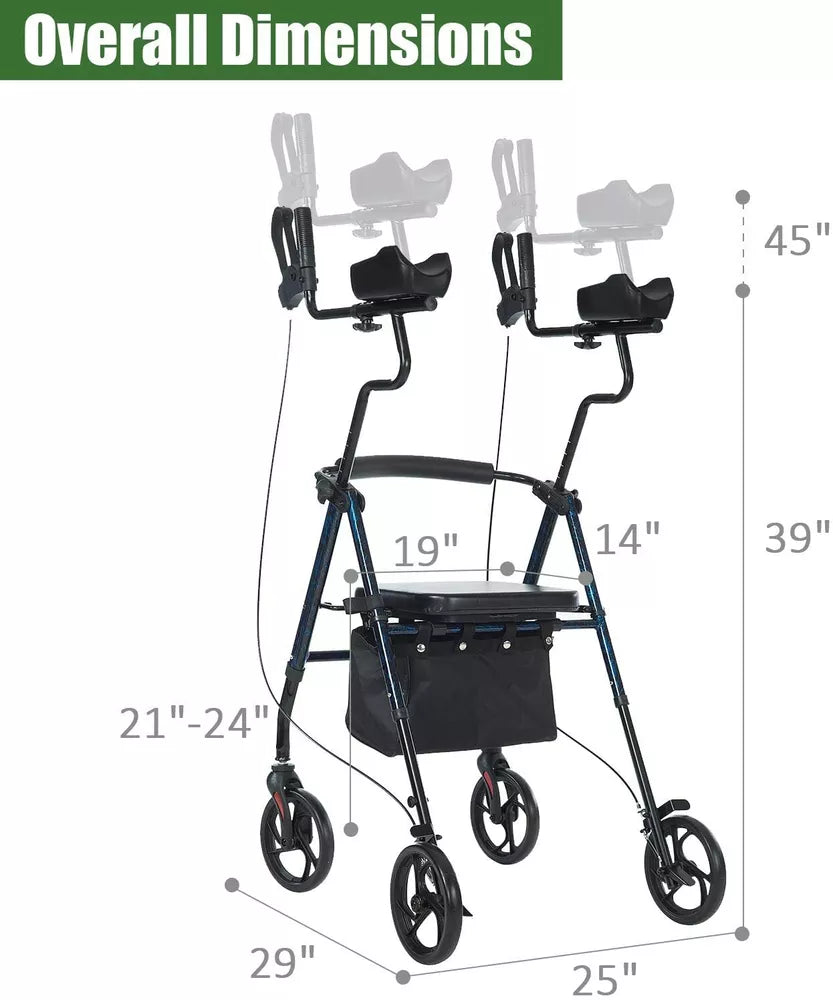 Upright Walker Rollator Walker Stand Up Rolling Walker Walking Medical Aid USA