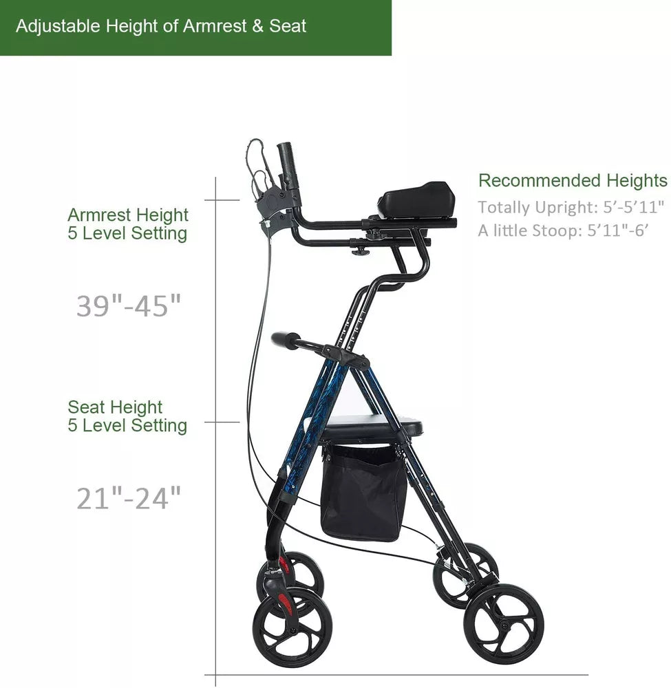 Upright Walker Rollator Walker Stand Up Rolling Walker Walking Medical Aid USA