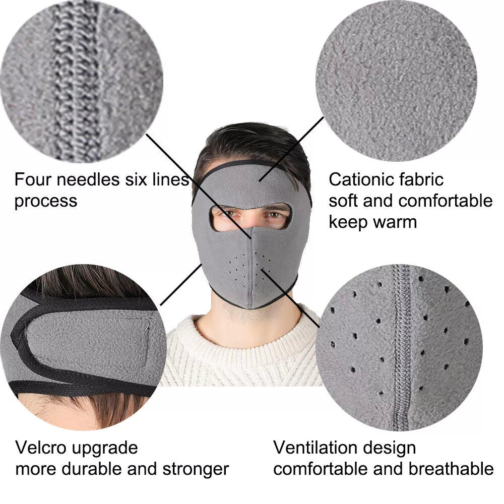 Winter Warm Fleece Face Mask Balaclava Breathable Ski Windproof Motorcycle Mask