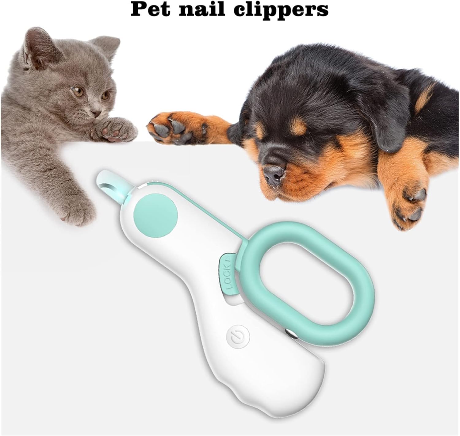 Mini Pet Nail Clippers With LED Light For Dogs Cats Claw Scissors Grooming Tool