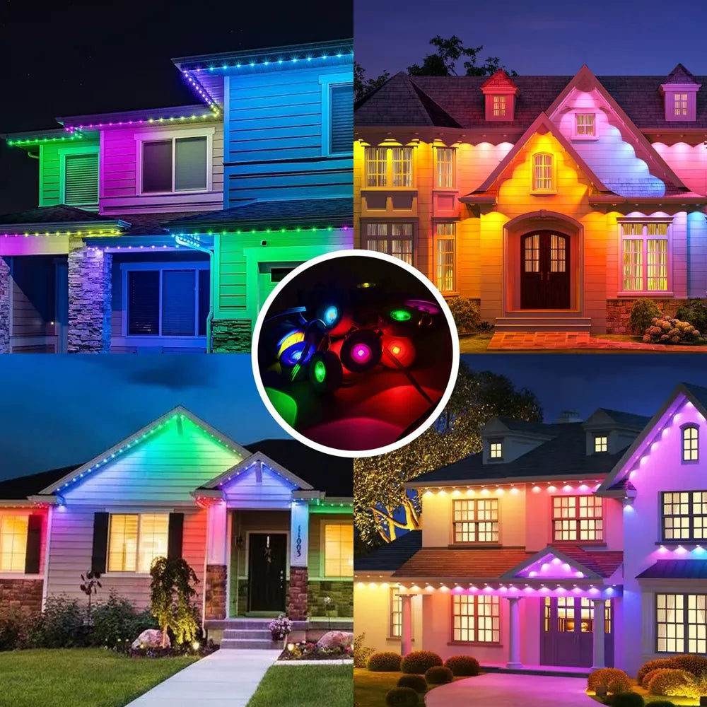 Permanent Outdoor Eaves Lights Smart RGB 150ft/300ft 108/216 LED DIY Scene Modes