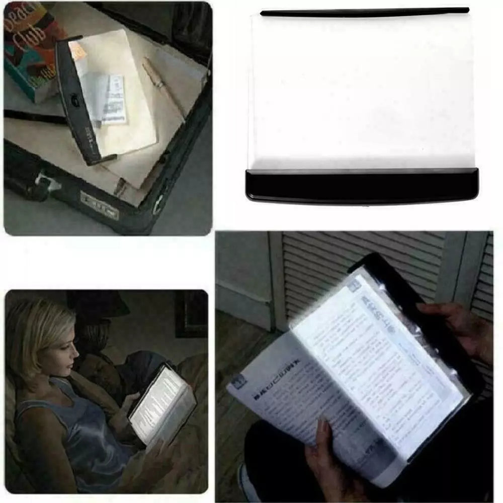 1* Creative LED Book Light Reading Night Flat Plate Lamps Portable Travel