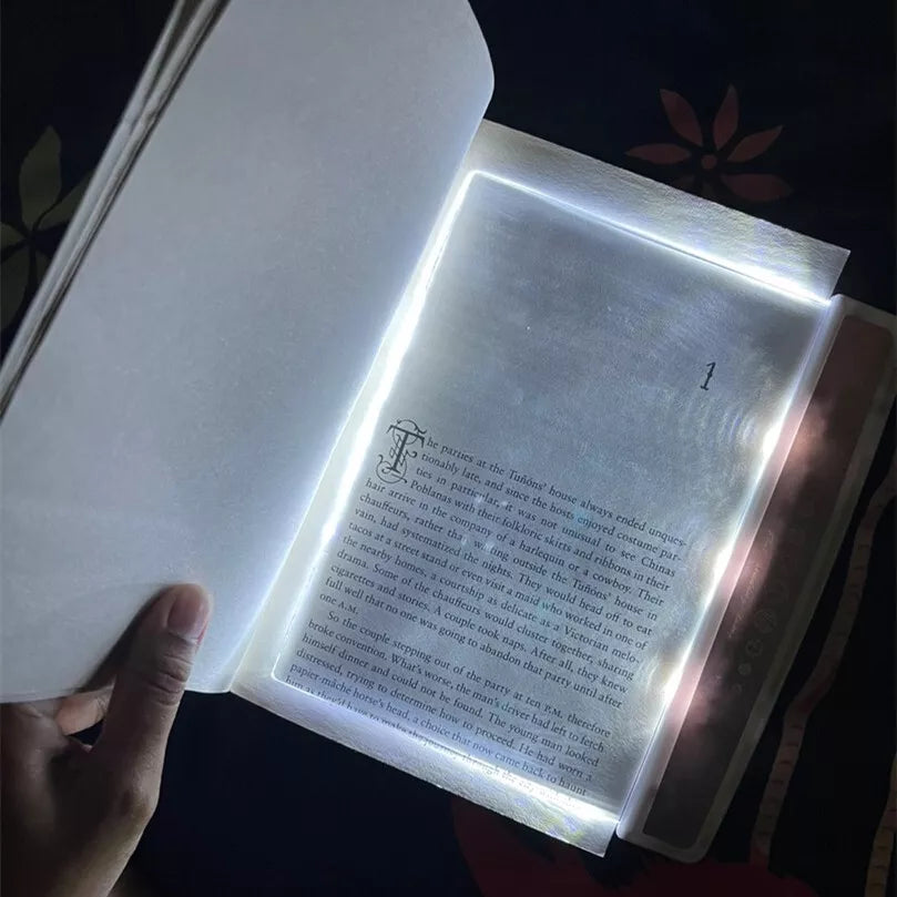 1* Creative LED Book Light Reading Night Flat Plate Lamps Portable Travel