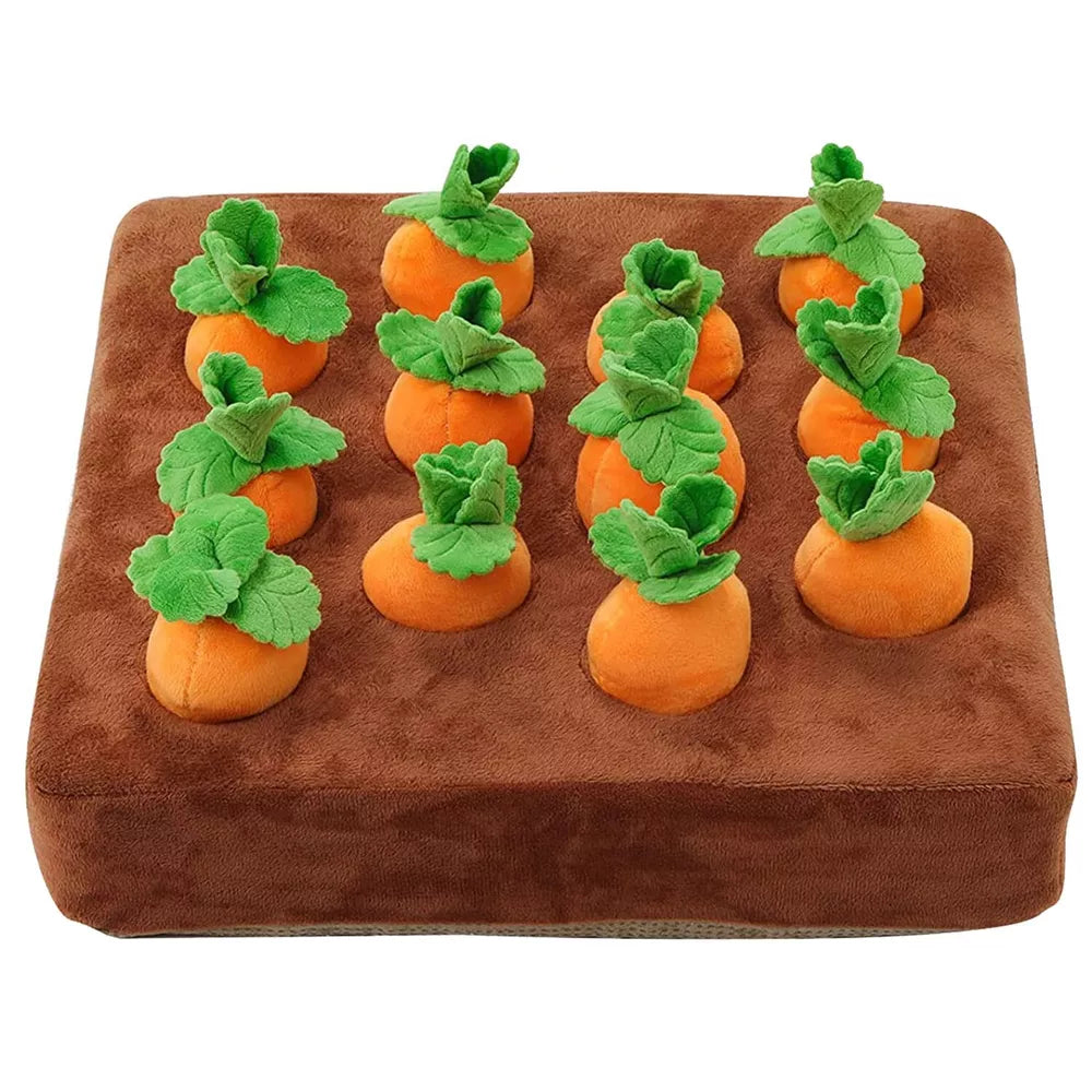 Interactive Dog Toys，Carrot Snuffle Mat for Dogs Plush Puzzle Toys 2 in 1