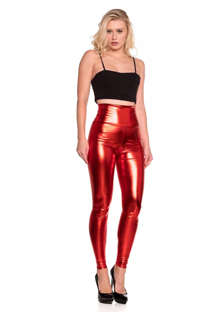 Cemi Ceri Women's Faux Leather High Waist Leggings #1471