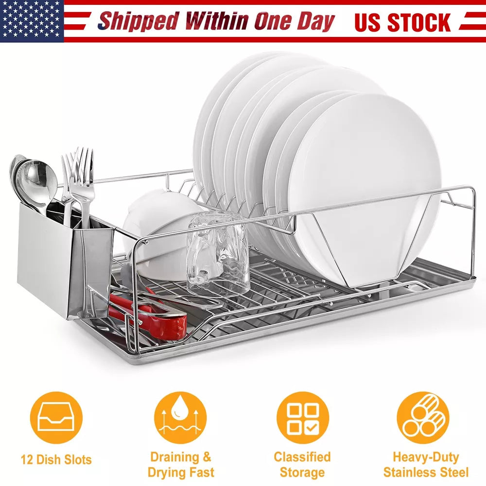 Stainless Steel Dish Drying Rack – Durable, Rust-Resistant & Spacious