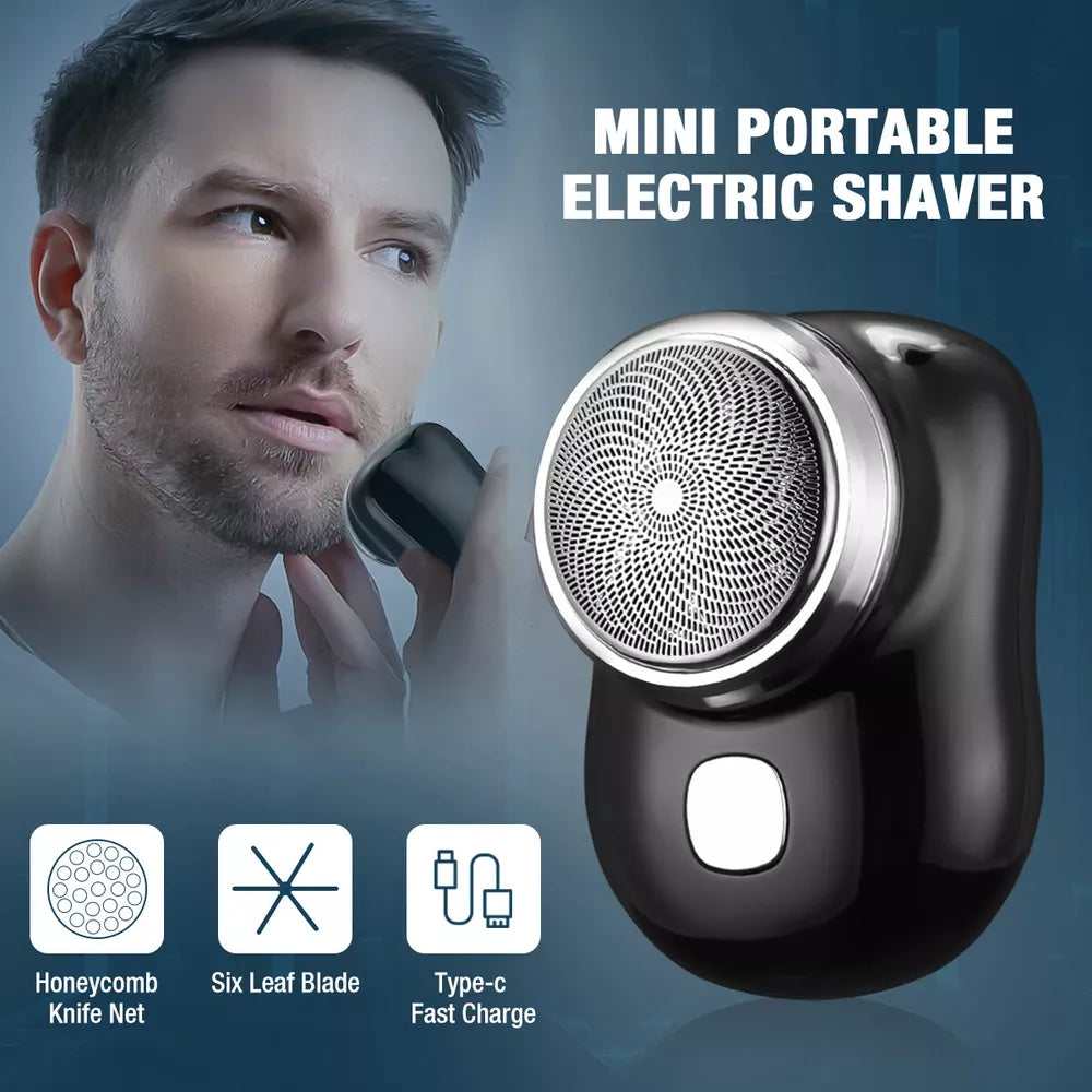 Portable Electric Razor Mini-Shave for Men USB Rechargeable Shaver Travel Home