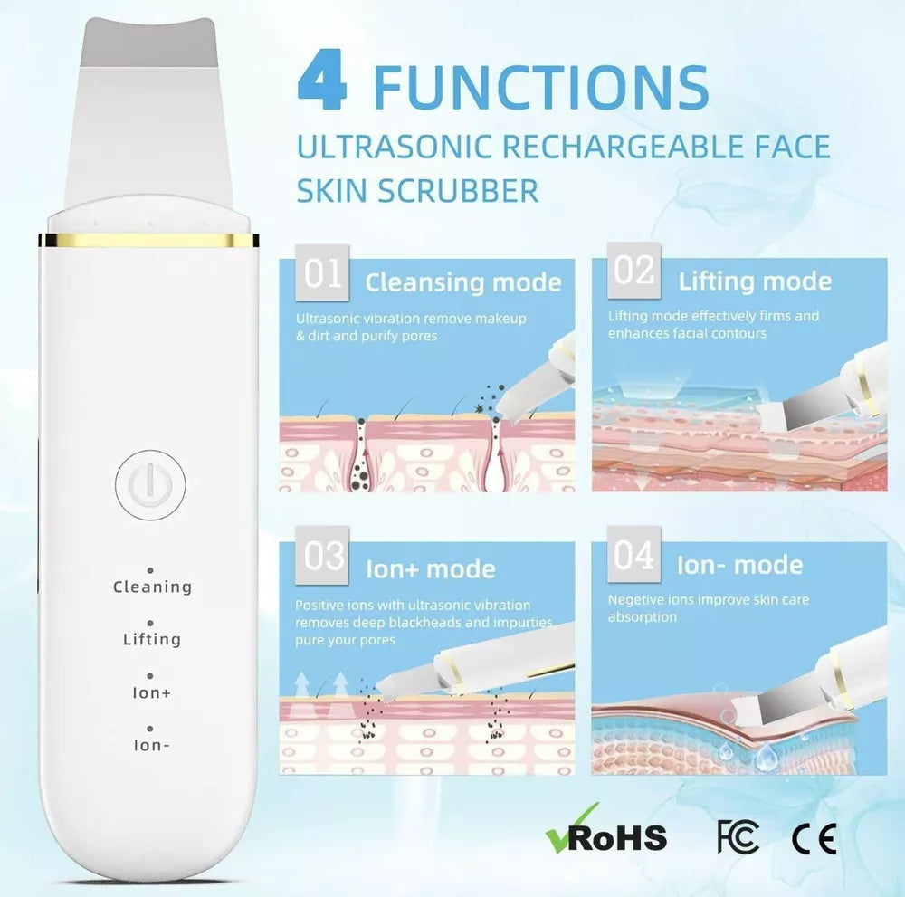 Facial Pore Cleaner, 1 Set Ultrasonic Deep Cleansing Face Beauty Instrument