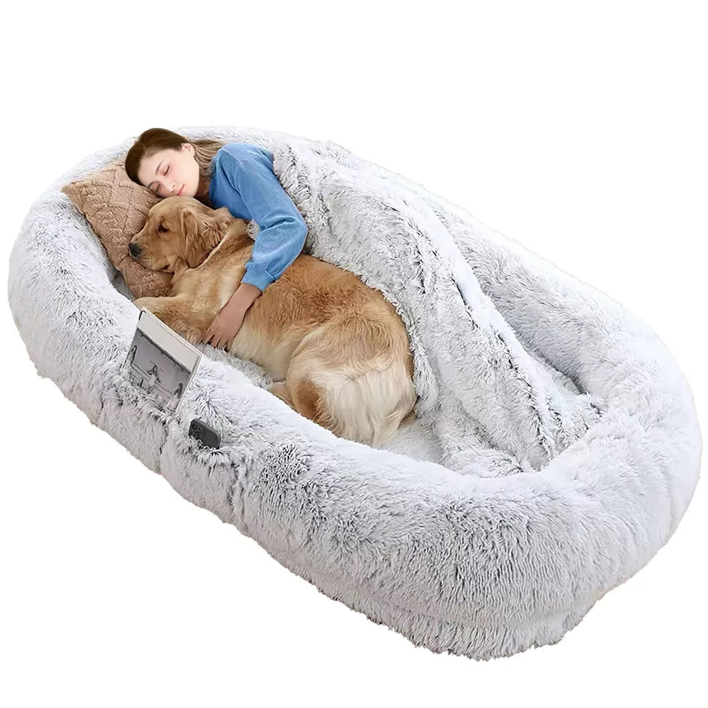 Human Pet Bed, Giant Dog Bed for Human with Blanket Pillow 6XL with Foam Filling