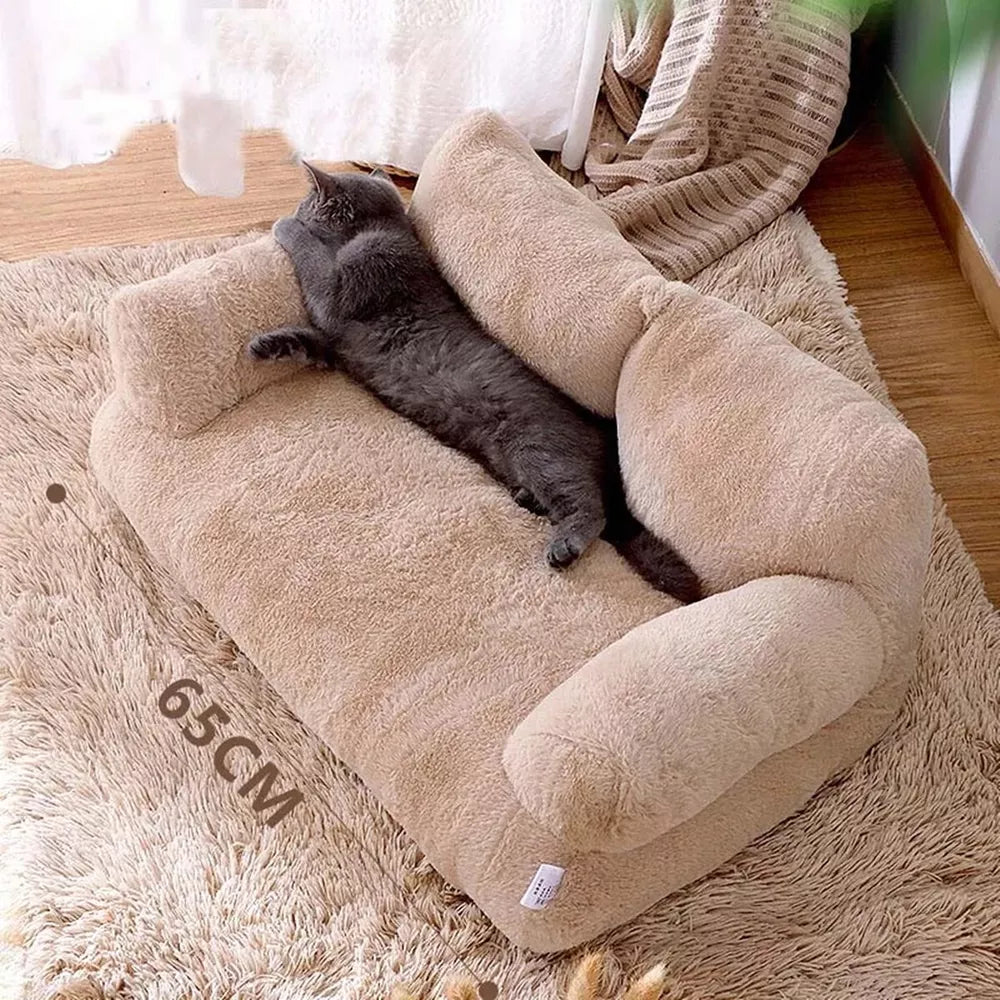 Luxury Cat Bed Sofa Winter Warm Plush Cat Nest Pet Bed for Small Medium Dogs