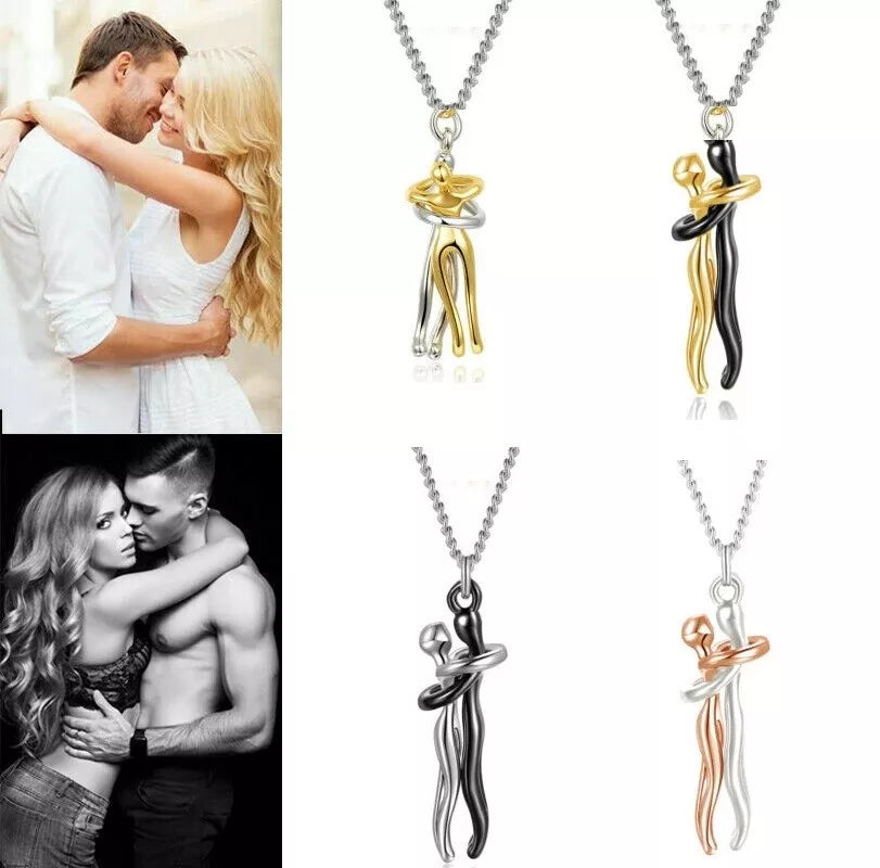 Lovers Necklace Show Your Love Affectionate Hug Necklace Couples Gifts Jewelry