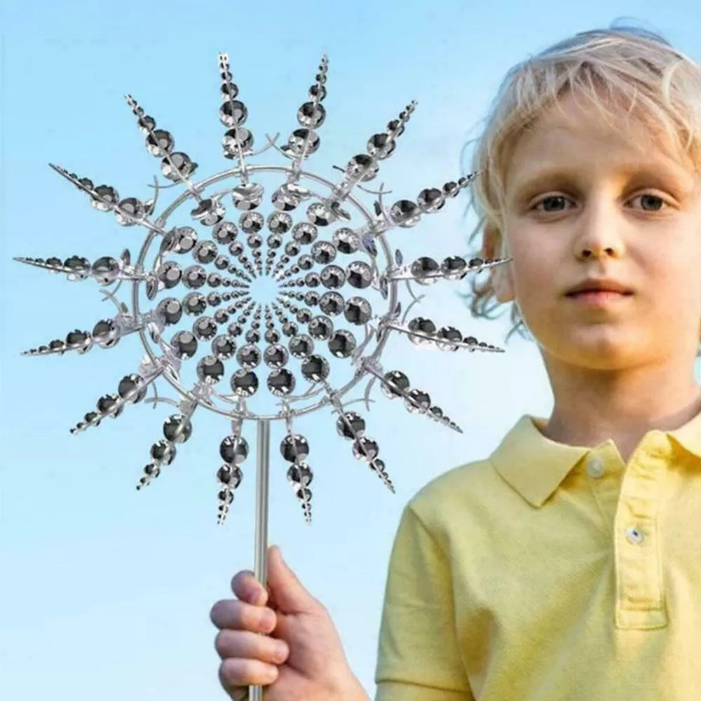 Wind Powered Kinetic Sculpture Unique And Magical Metal Windmill Spinner Garden