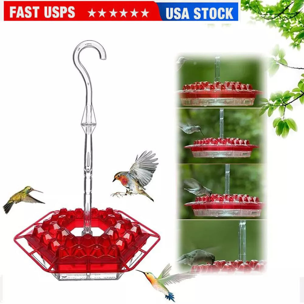 Hummingbird Feeders for Outdoors Easy Clean Mounting Plastic Hanging Feeders Red