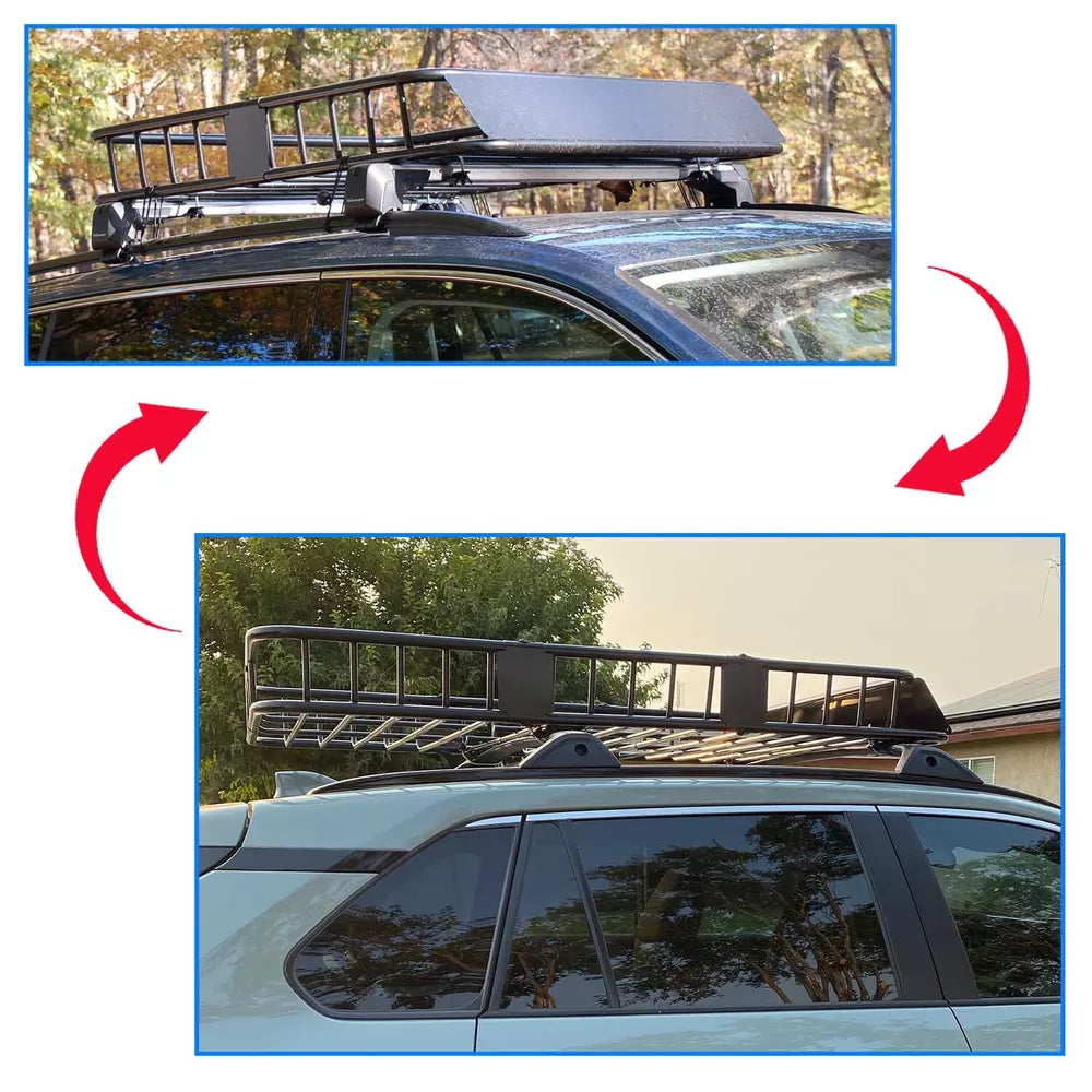 500 lbs 64'' Universal Roof Rack Cargo SUV Top Luggage Carrier Basket Holder