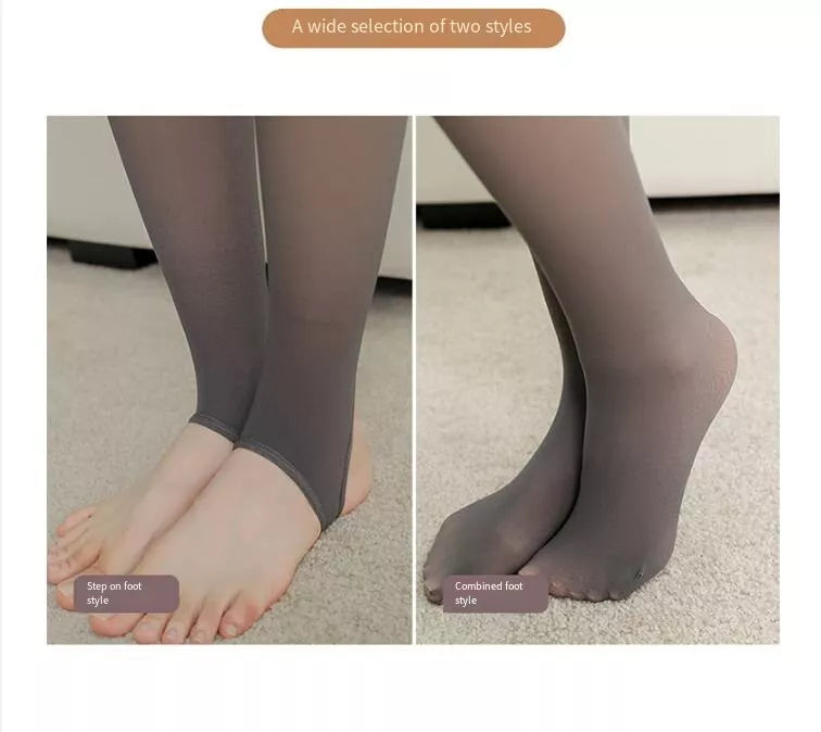 Women Winter Warm Fleece Tights Stockings Thermal Lined Translucent Pantyhose