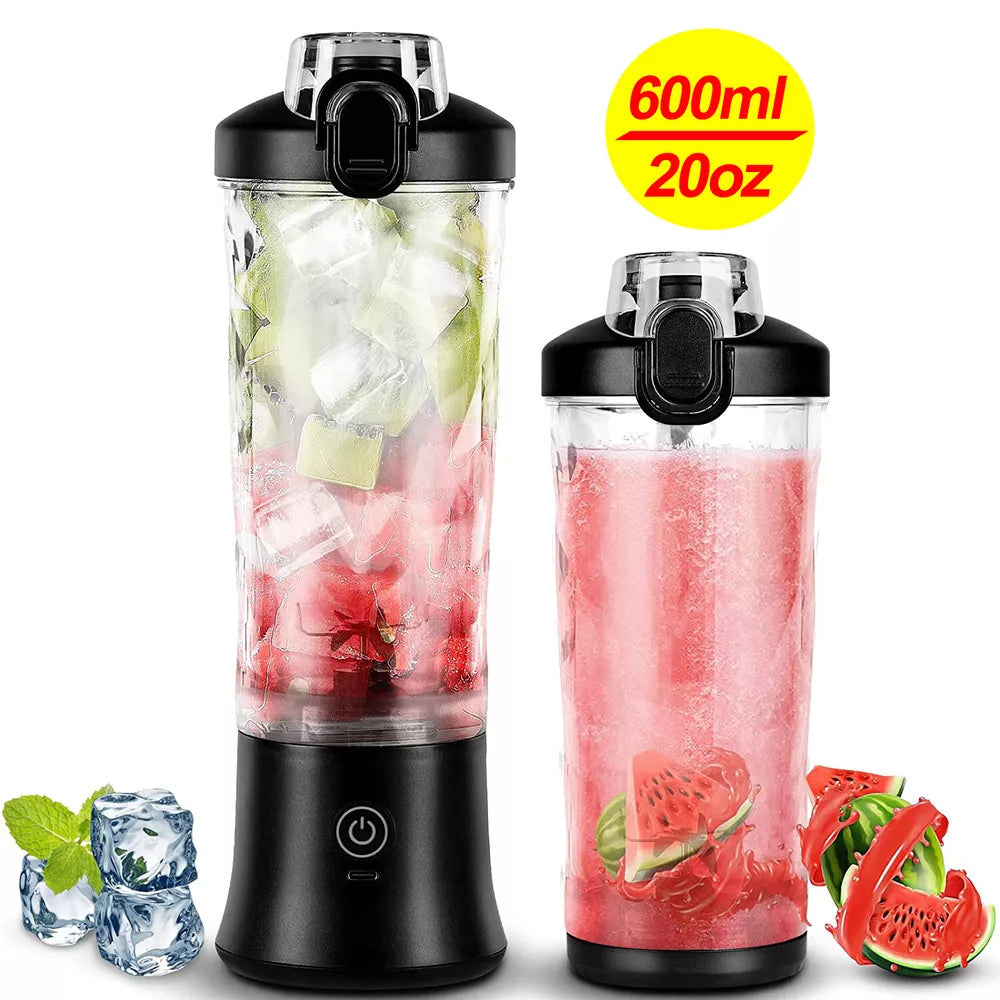 600ml Portable Personal Smoothie Mixer，Usb Rechargeable Mini Blender Juicer Cup