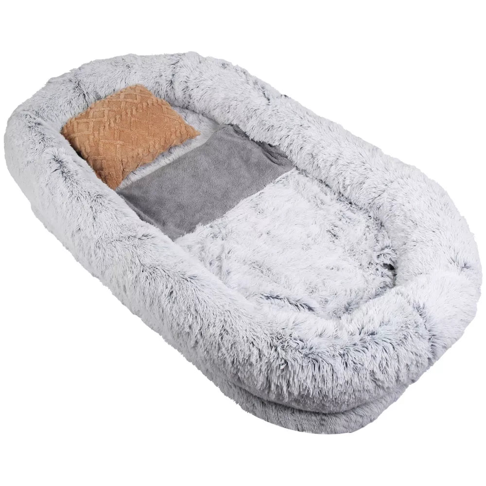 Human Pet Bed, Giant Dog Bed for Human with Blanket Pillow 6XL with Foam Filling