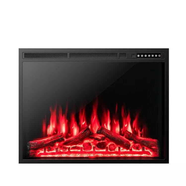 34'' Electric Fireplace Insert Heater Log Flame Effect W/ Remote Control 1500W