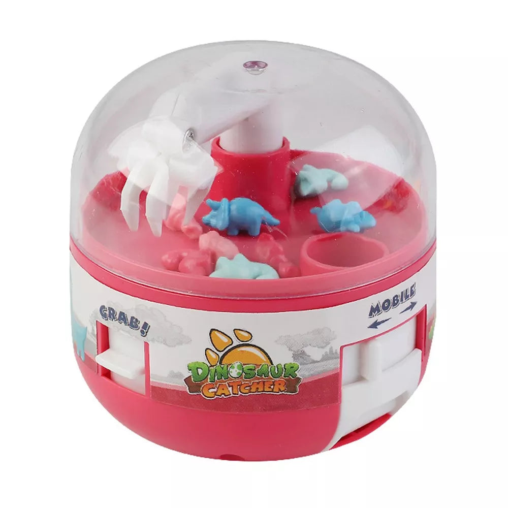 Mini Claw Machine for Kids Toy Grabber with 8 Tiny Dinosaur Prizes Capsule Gift