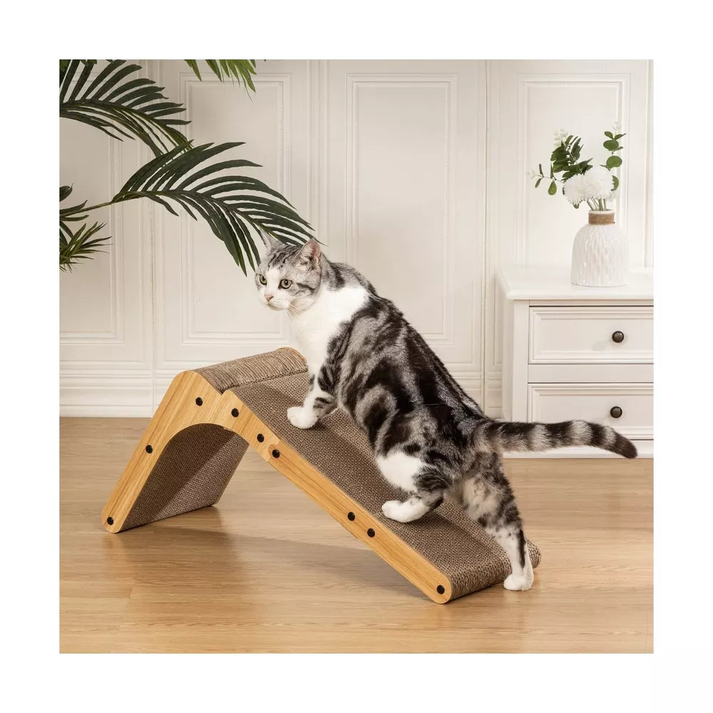 L Shape Cat Scratcher, 26.8 Inch Cat Scratchers for Indoor Cats, Protecting F...