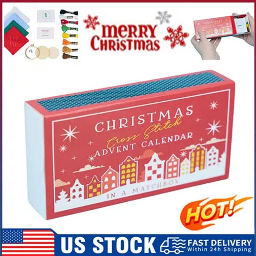 Christmas Cross Stitch Advent Calendar Countdown Advent Calendar Embroidery Kit~