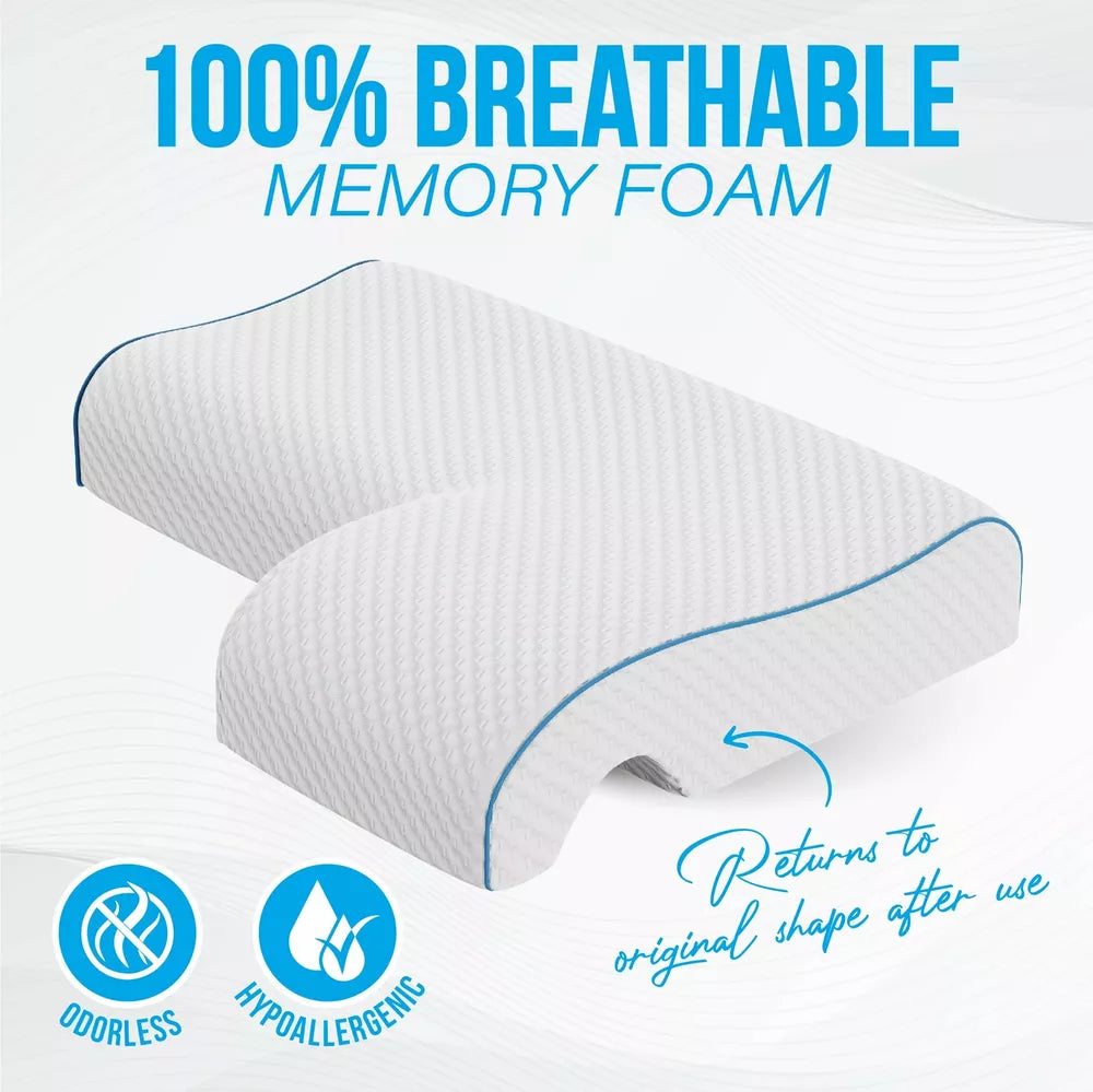 Mars Wellness Memory Foam Cuddle Pillow - Ergonomic Anti Pressure Couples Pillow