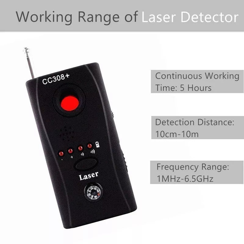 Anti Spy RF Detector Hidden Camera Finder Bug GPS Wireless Signal Alarm Scanner